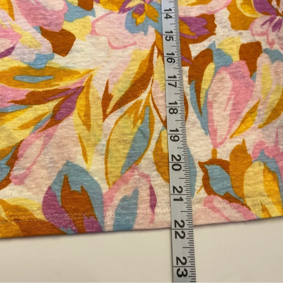 Joie Women’s Short Sleeve Colorful Floral 100% Linen Comfy Casual Boxy Top S - Picture 11 of 13